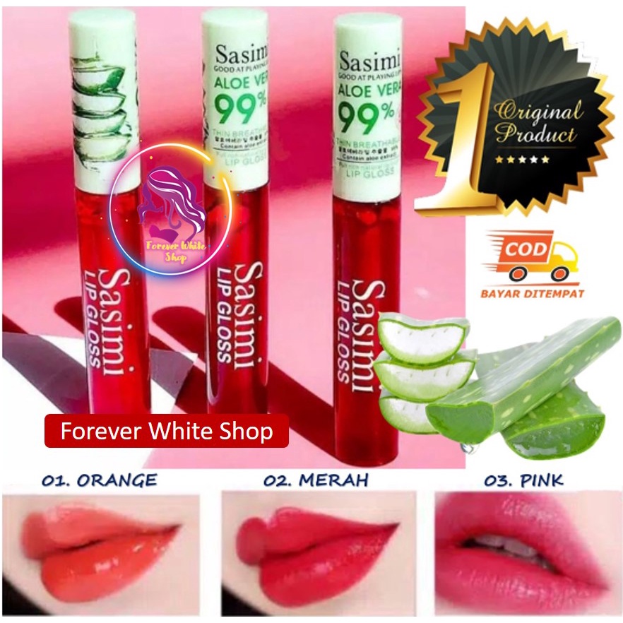 Termurah  Sasimi Liptint Aloe Vera 99% / Lip Gloss Sasimi Aloe Vera / Lipstik Lipcream Lip Tint Lipt