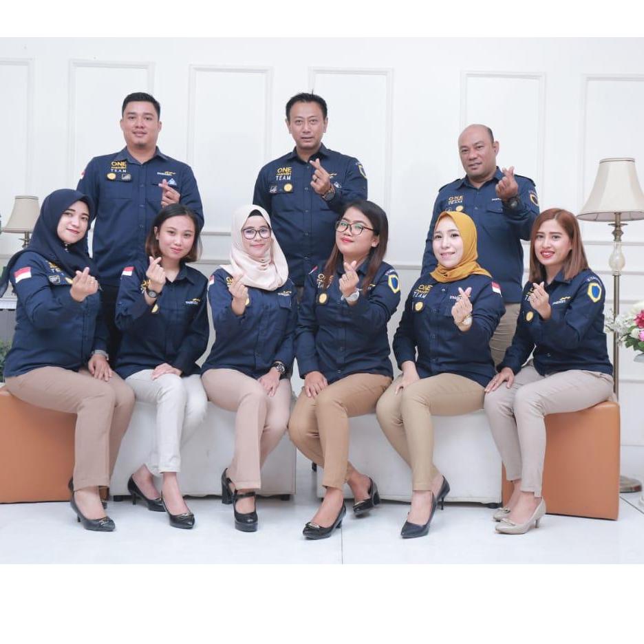 Harga Spesial Promo Kemeja Seragam PDL Bank Mandiri Biru Navy Panjang | Baju One Mandiri Team Bordir
