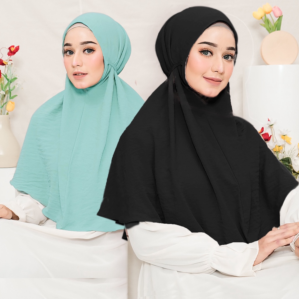 [PREMIUM] Jilbab instan Bergo Maryam ukuran L Kerudung Crinkle Airflow Hijab Grosir