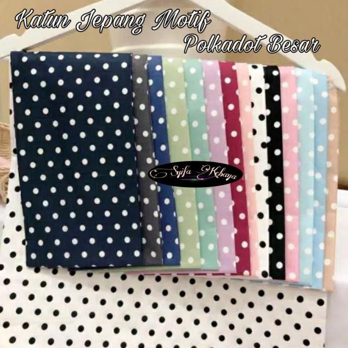 Kain Katun Jepang Motif - Polkadot Besar. Katun Jepang Tokai Senko