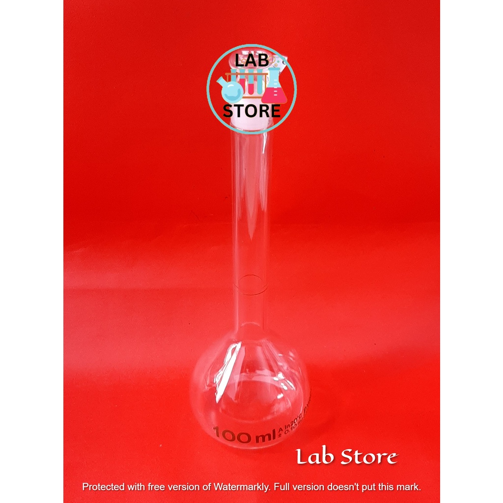 Labu ukur 100ml Iwaki / Volumetric Flask 100ml Iwaki / Labu ukur Glass Stopper Iwaki