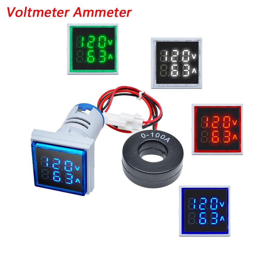 Lanfy Digital Voltmeter Ammeter 110V 220V Car Volt Tester Square Signal Light Car Volt Amp Tester Detector