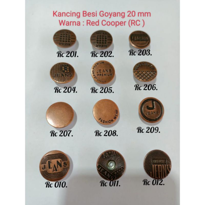 KANCING JEANS BESI 20 mm ISI 1000 Pcs