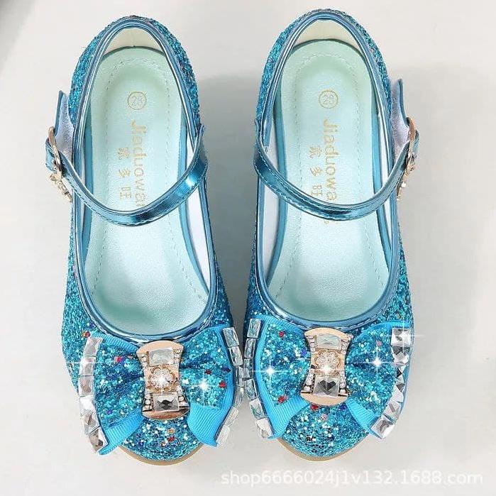 Star Seller Sepatu Anak Perempuan Anak Cewek Kaca Fashion Princes Princess Putri Hak Rendah Frozen S