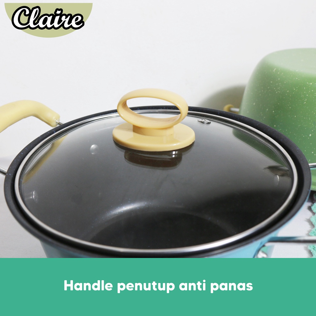 Panci Sop Banyak Ukuran / Panci Sop Enamel Stainless / Soup Pot Panci Susu Enamel