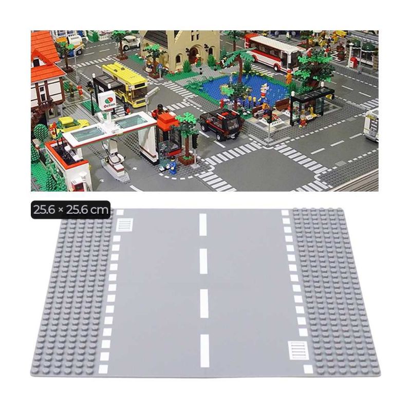 KACUU Base Plate LEGO Building Blocks 25.6 x 25.6 cm - KA-EN-213 Straight Road