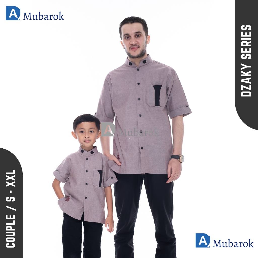 Koko Couple Ayah dan Anak Kemeja Muslim Lengan Pendek AG Mubarok  ARRA FASHION MUSLIM DZAKY SERIES