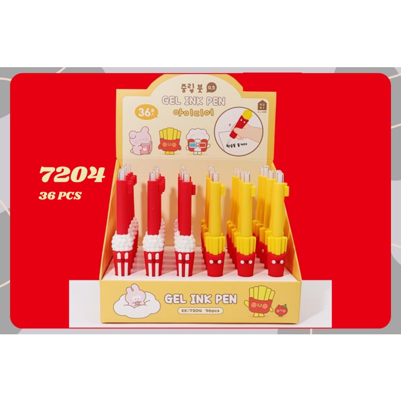 

KJ!! PULPEN GEL PULPEN ALAT TULIS SEKOLAH ATK PEN GEL 36PCS/BOX BENTUK KENTANG/FRENCH FRIES 7204