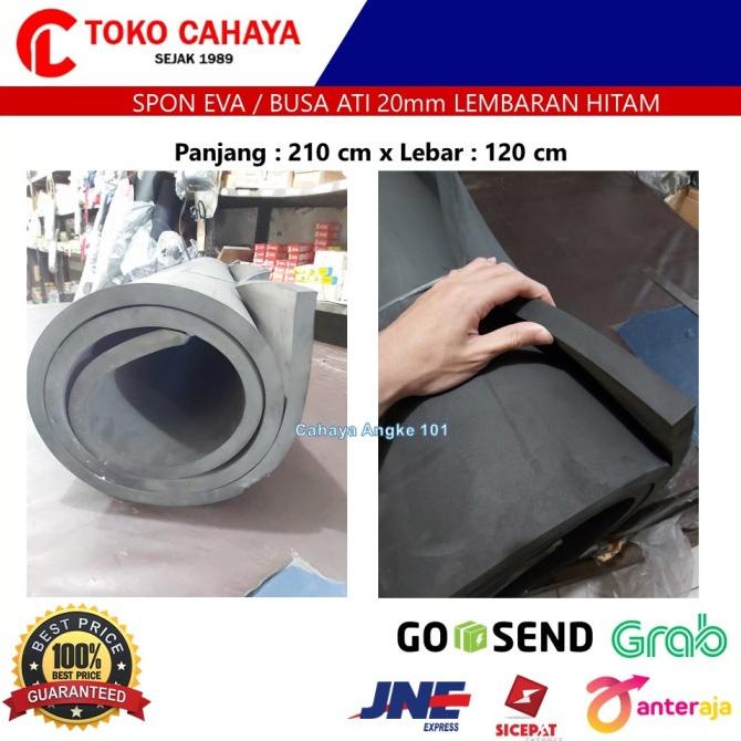 

[BISA COD] Spon Eva Sponge Busa Ati Spon Karet 20mm Hitam 120 x 210 cm Lembaran