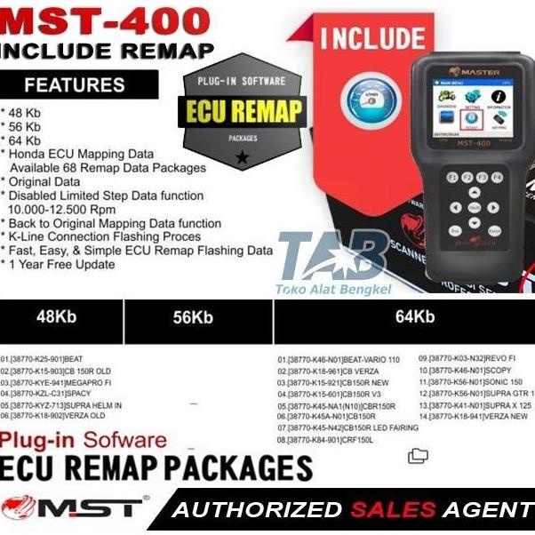 Scanner Motor Master Zeus MST-400 Sudah Termasuk Fitur Remap