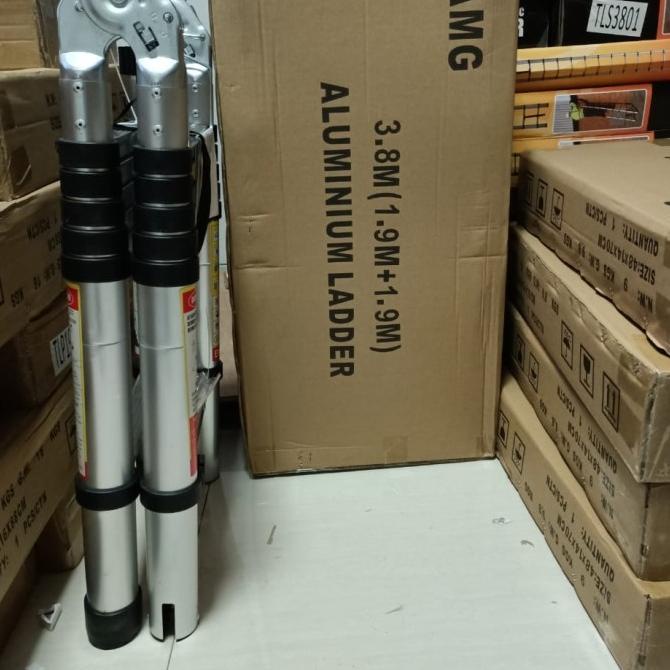 Tangga Lipat Aluminium Teleskopik 3,8M Double Teleskopik 3,8