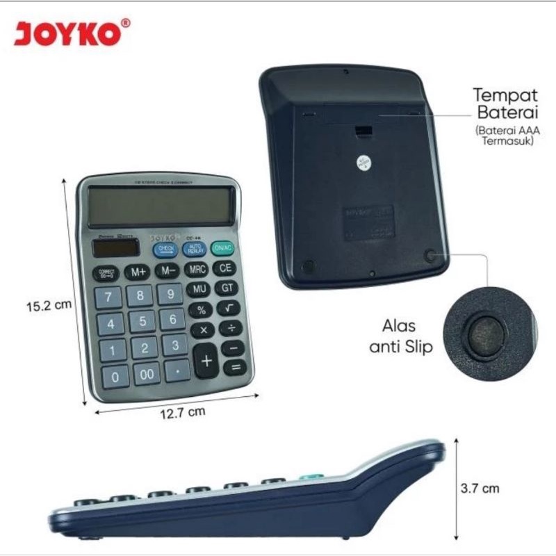 Kalkulator Meja JOYKO CC 46 -Calculator Check Correct 12Digit Big Display CC46