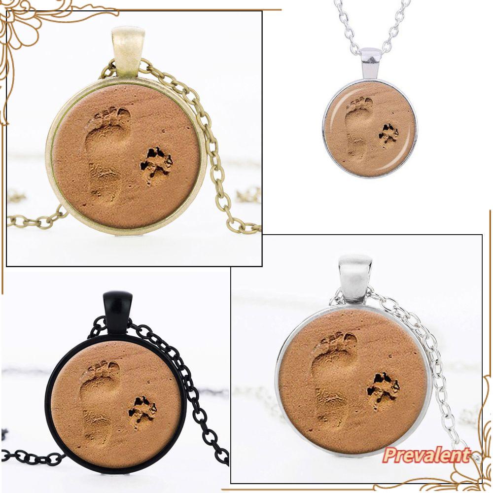 Preva Liontin Tapak Kaki Liontin Perhiasan Vintage Fashion Wanita