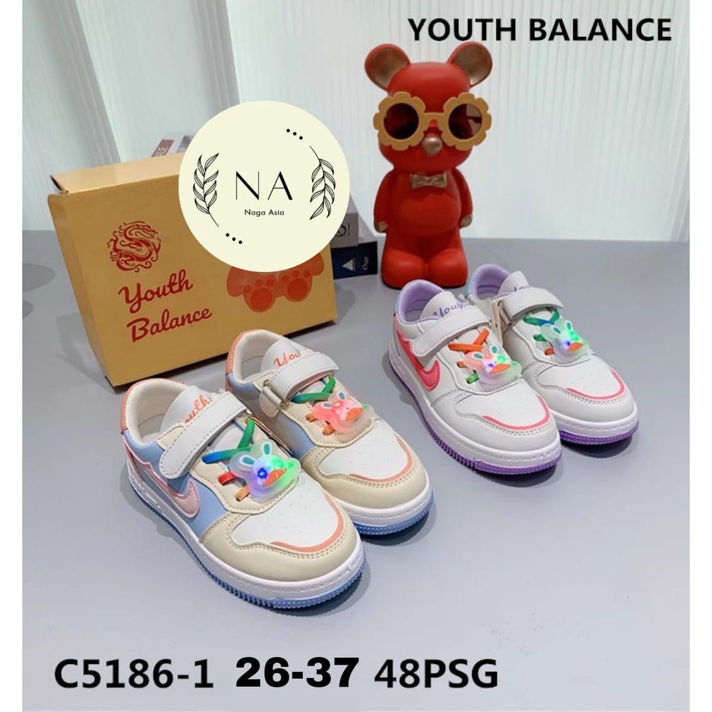 Sepatu sneaker anak perempuan fashion import aksesoris boneka C5186-1 (26-37) Terbaru
