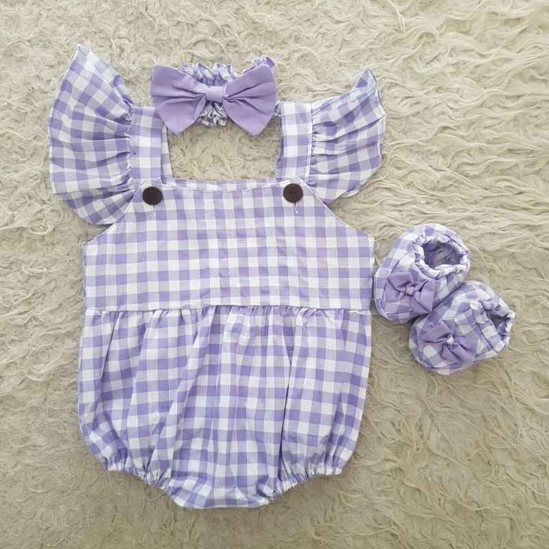 Cute baby Tartan Romper