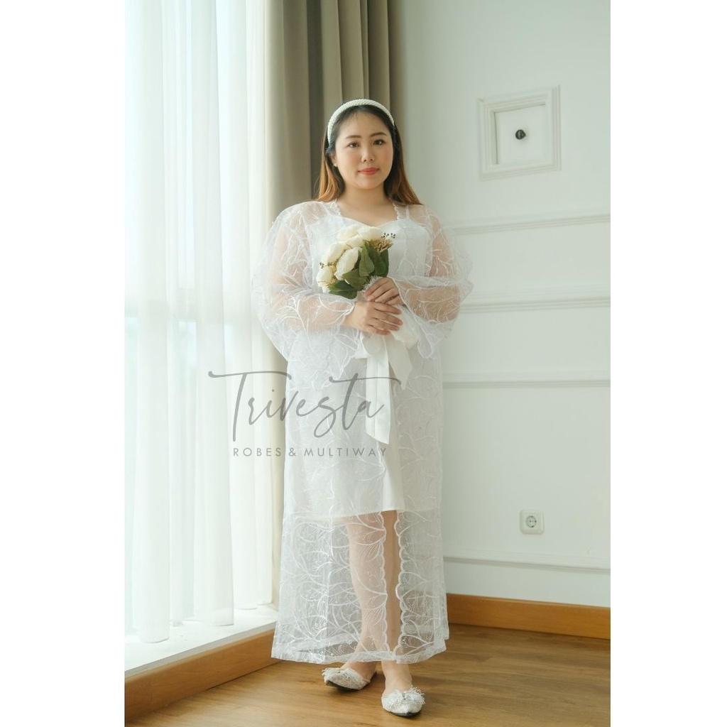 [BIG SIZE] Maylea Long -Signature Collection - KIMONO ROBE PENGANTIN / BRIDESMAID WEDDING ROBE