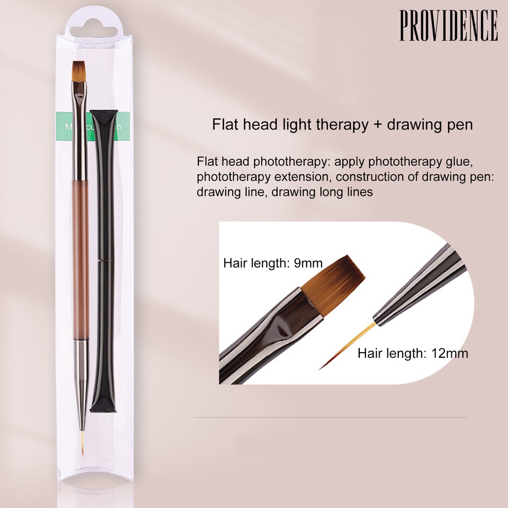 Providence Nail Drawing Pen Non-shedding High Ulet Bulu Lembut DIY Dengan Penutup Pena Double-ended Stripe Dotting Garis Kuku Pena Kuku Salon Supply