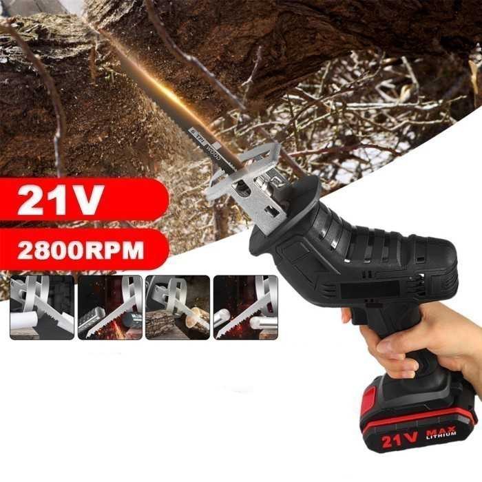 Mesin Gergaji Kayu Cordless Sinso Elektrik Portable Tenaga Baterai