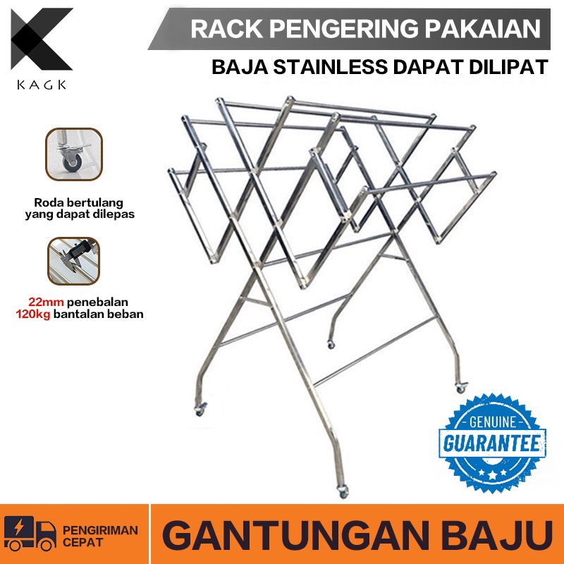 KAGK Jemuran Baju Lipat Jemuran Stainless steel/ Jemuran Hanger Jemuran Handuk Pakaian Baju