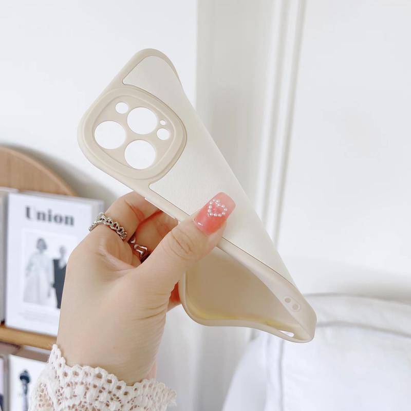 IPHONE Casing Kulit Oval Kamera Bulat Untuk Iphone12 11 Pro Max Mini Bumper Silikon Lembut Shockproof Cover Untuk Iphone6 6s 78 Plus Se2020 2022 X Xs XR Max