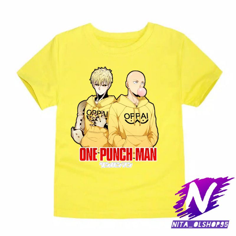 baju anak kaos anak saitama dan genos one punch man