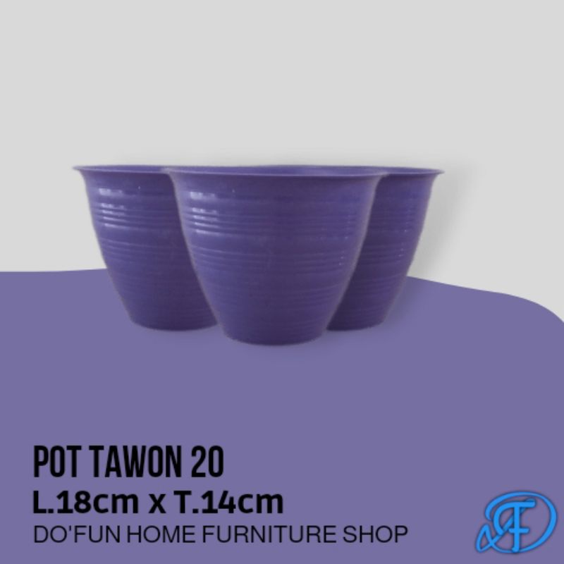 POT TAWON/POT BUNGA/POT BULAT/POT TANAMAN HIAS/POT BONSAI /POT BUNGA UNGU/POT TANAMAN HIAS UNGU/POT 