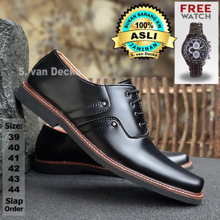 S. van Decka Sepatu Pantofel Pria  Sepatu Kulit Kerja Kantor KA01