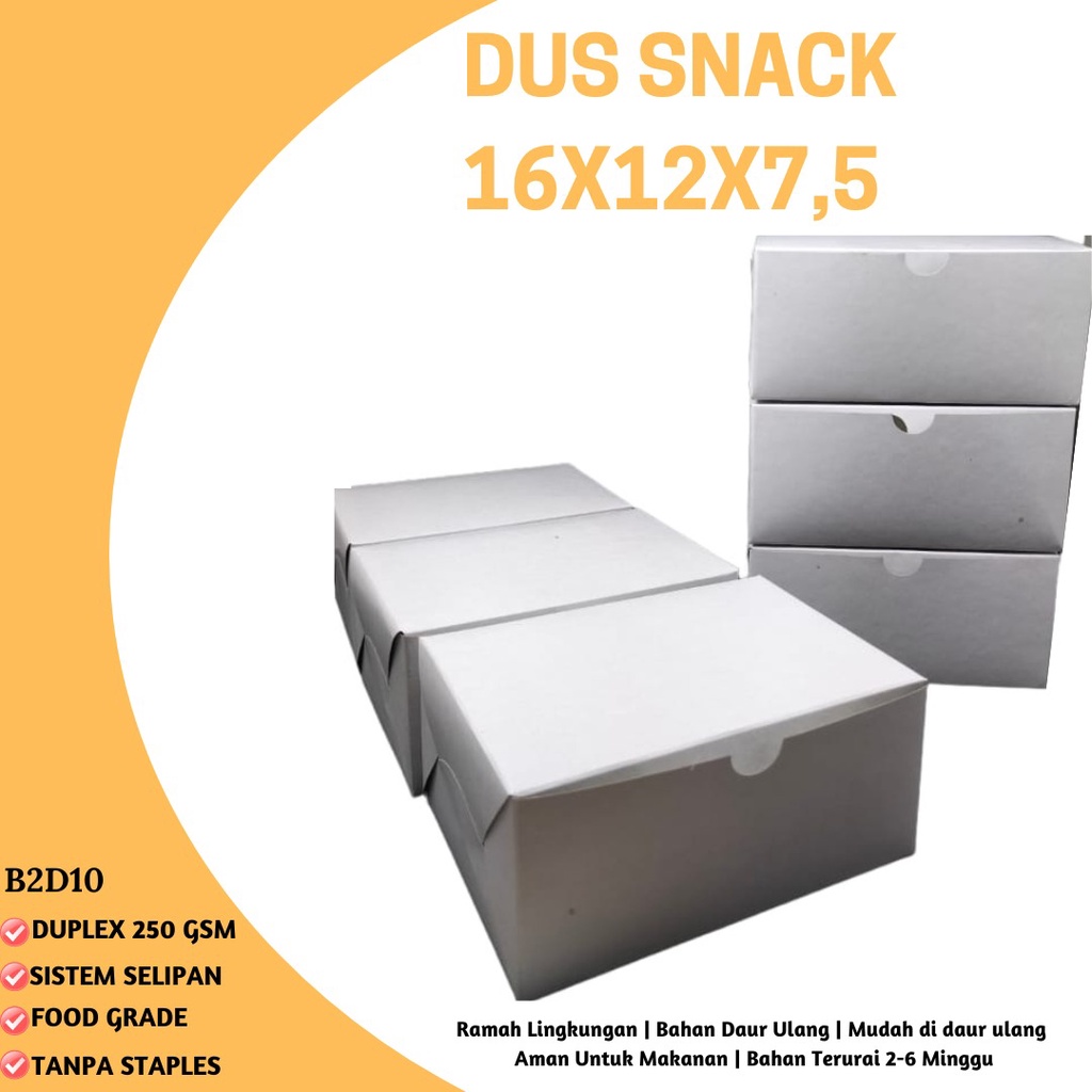 Box Snack Dus Kue Snack Box 16x12 (B2D10-Non Laminasi)