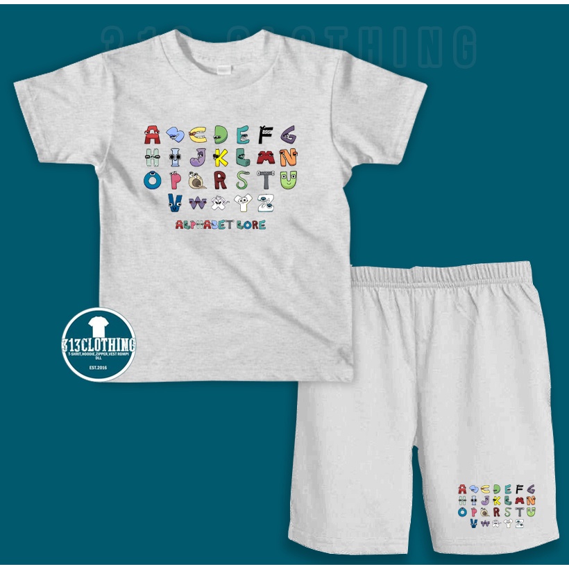 Setelan Anak Alphabet Lore Kaos Baju Anak Alphabet Lore Karakter Set