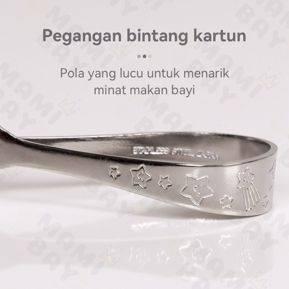 Mamibayi Sendok Garpu Anak Set Stainless Training Spoon Fork Anak Bayi