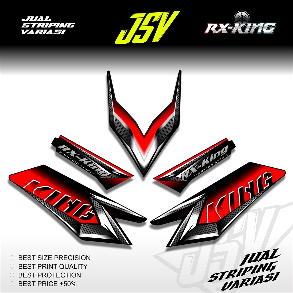 Stiker Striping Motor RX KING Variasi Aksesoris YAMAHA Original Standar Ori 1997 - 2008 Hitam