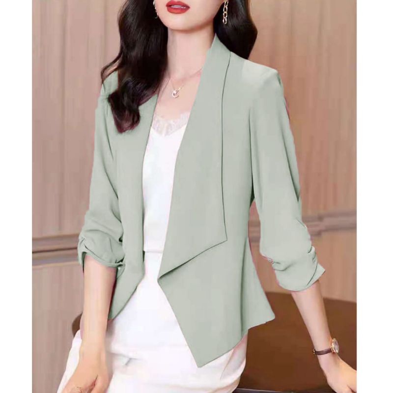 36600 Pakaian baju luaran auter outer bleser blejer pas body mewah elegan simpel ringan polos lengan