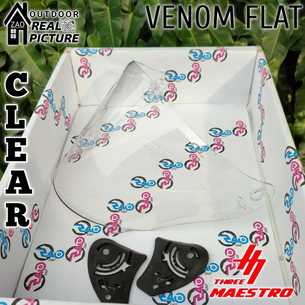 Kaca Helm GIFT SARGON Visor Helmet FLAT venom open helm gift sargon (yang mirip njs Kairoz) visorflat by Three Maestro tm2