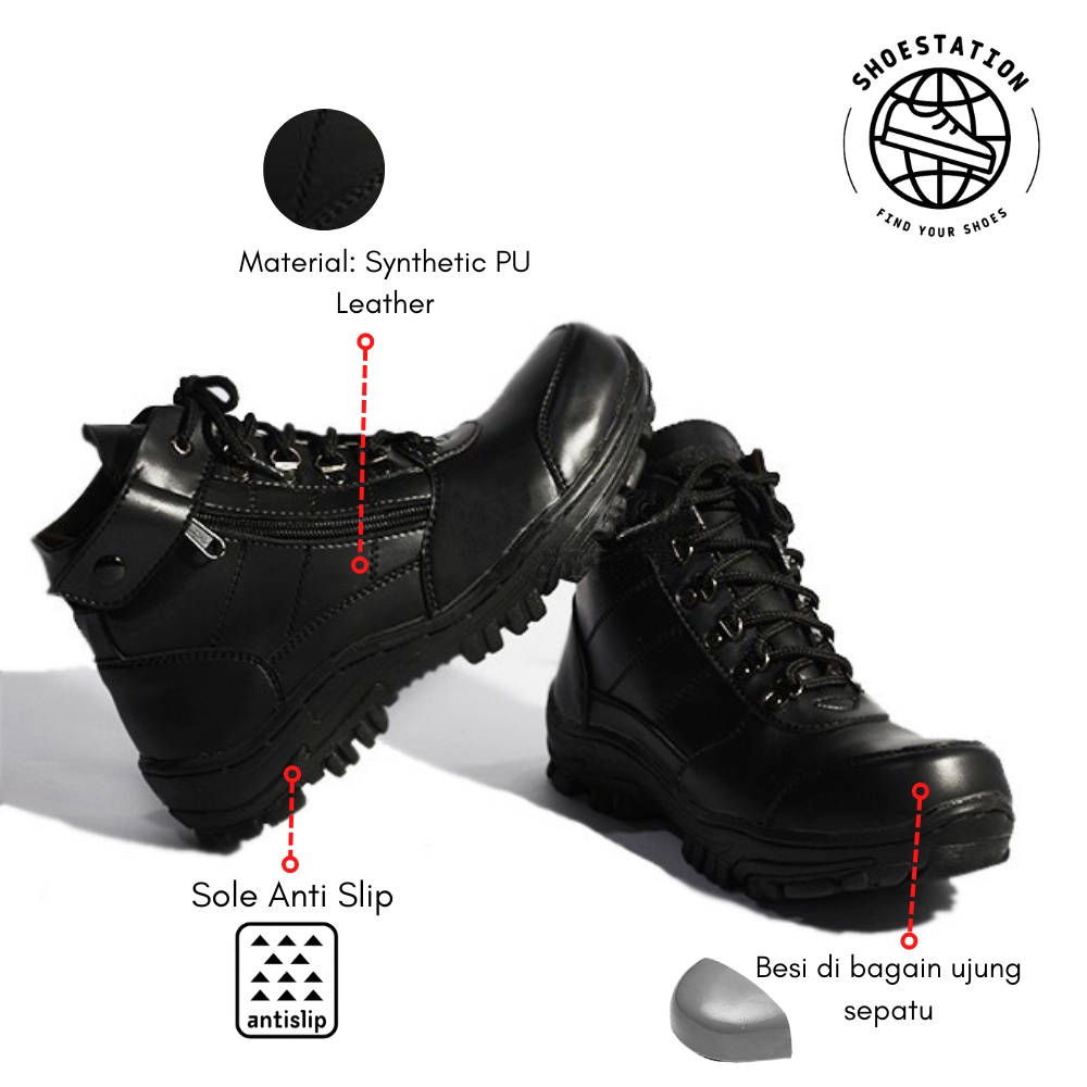 terlaris !! Sepatu Boots Safety Ujung Besi Morisey Pria Terlaris