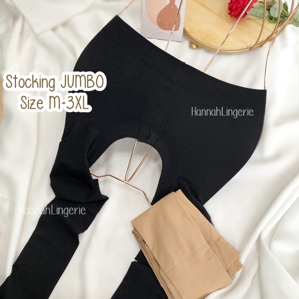 Stocking M-3XL Jumbo Open Bust Open Croth V Terbuka Berlubang by HannahLingerie 431