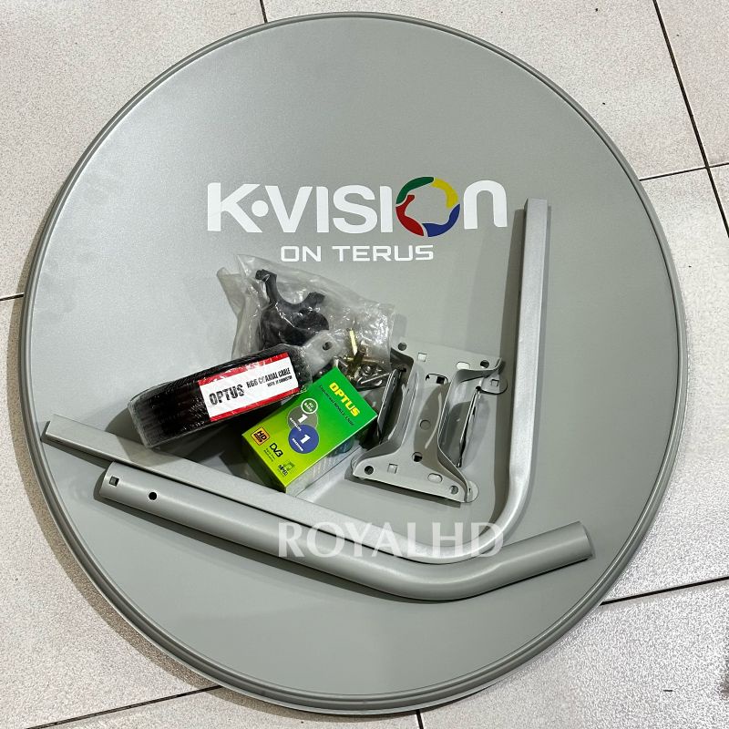 ODU DISH PARABOLA 60 CM ( OPTUS / K VISION ) KU BAND + DIGITAL RECEIVER OPTUS 66