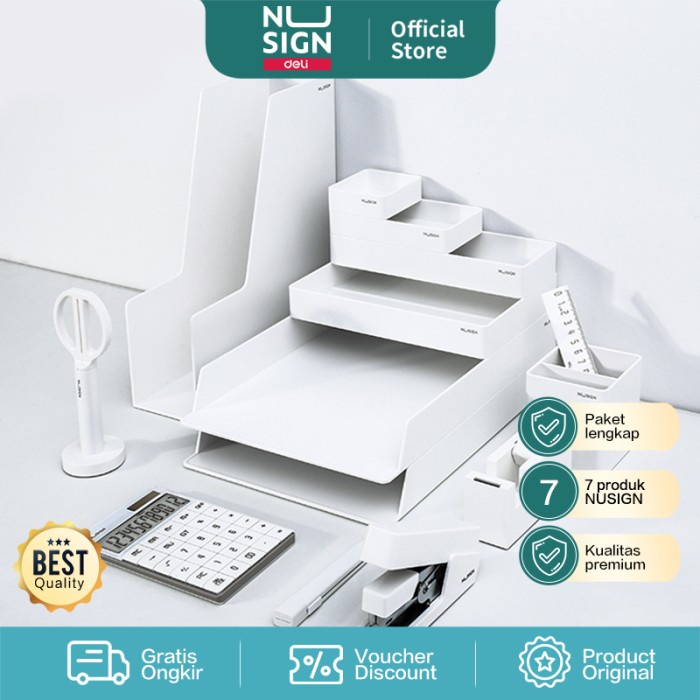 

TERBATAS Deli Nusign Desk Organizer / Rak Kertas Space Besar 3 Warna NS001 Code 2844