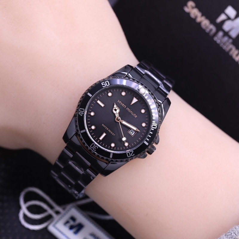 [BISA COD] Jam Tangan Wanita Model Elegan Seven Minute Rantai Tanggal Free Box