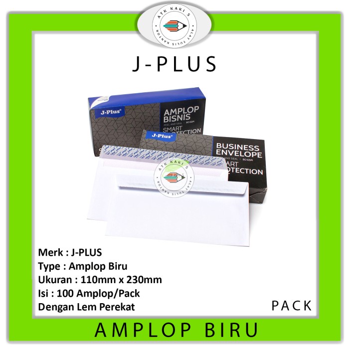 

✨NEW✨ - Amplop Putih Jendela KIRI / Amplop Window No.90 JPLUS Biru