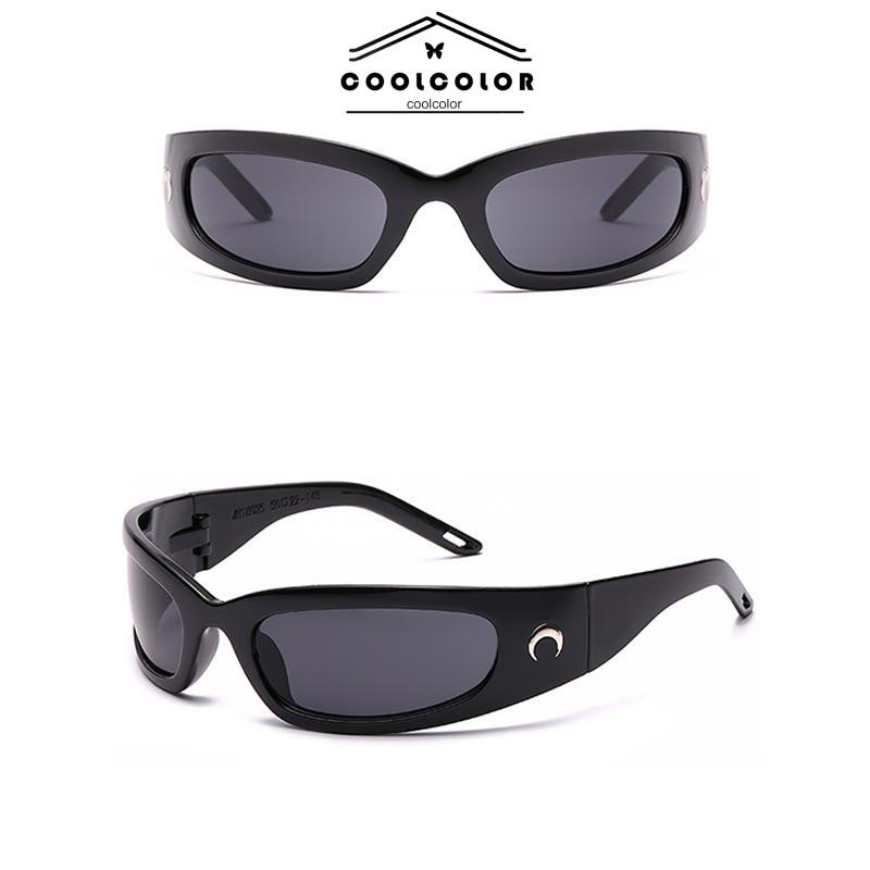 COD❤️Kacamata Y2K Sepeda Kacamata Pria Hitam Uv400 Kacamata Motor Kacamata Sport Ourdoor Fashion Sunglasses Untuk Unisex- cl