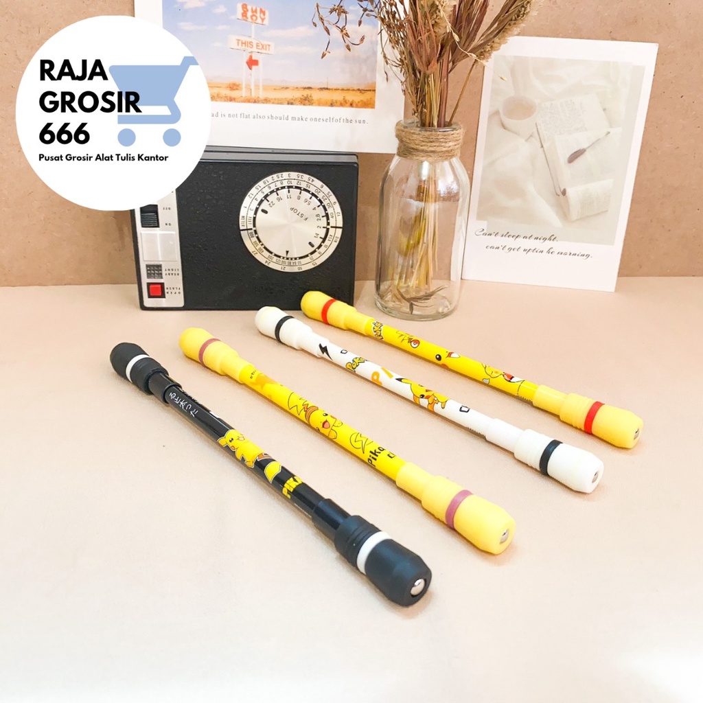 

pulpen tongkat putar magnet PIKACHU POKEMON pen bolpen kreatif spinner lucu