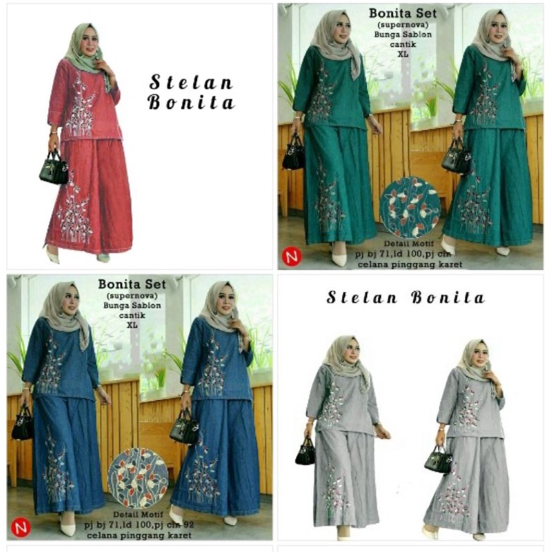 setelan kulot wanita modern/set baju kantor/set baju wanita kekinian/set baju muslim jumbo bumil
