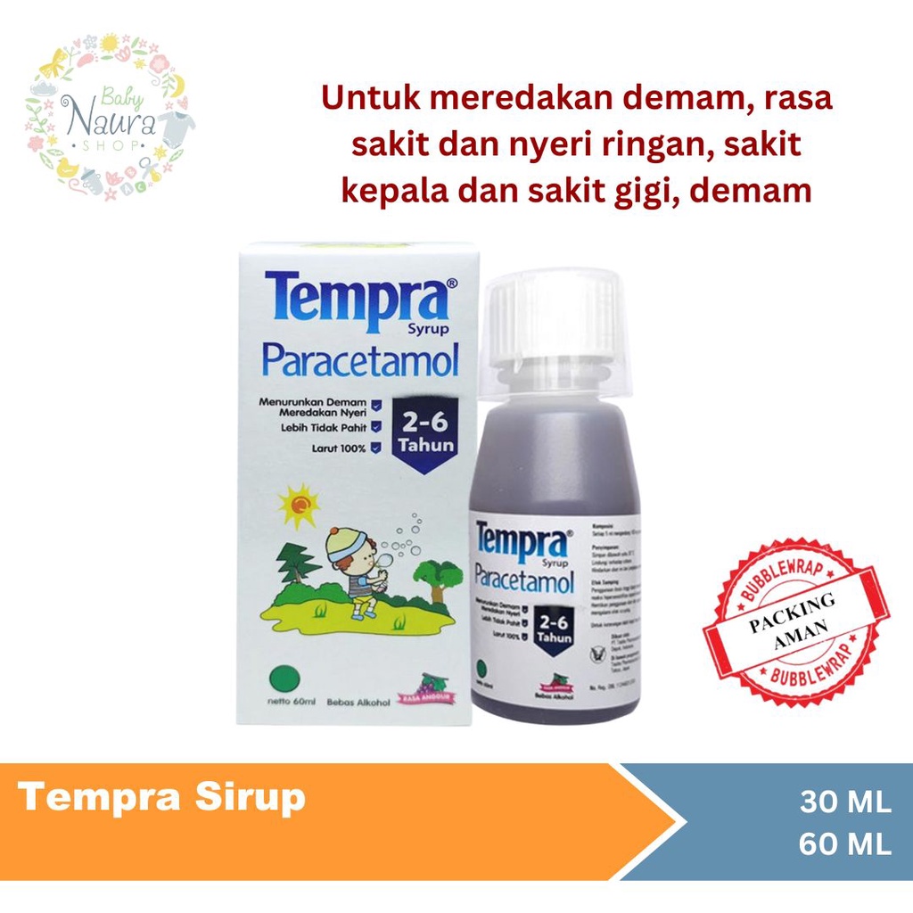 Tempra Sirup 30 ml 60 ml l Obat Demam Sakit Gigi Nyeri Paracetamol Syrup