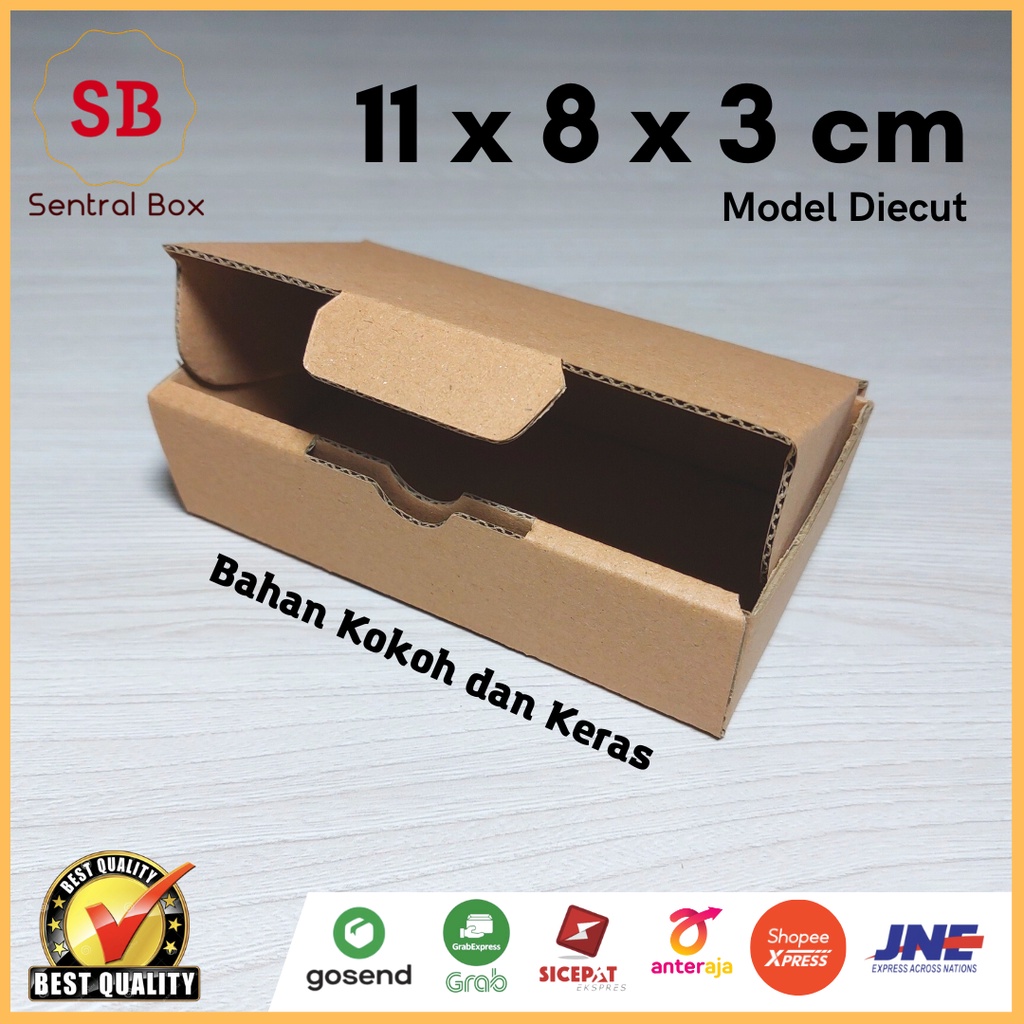 

( Min.order 5 pcs ) Kardus 11 x 8 x 3 cm..... Die Cut ( untuk pembelian di atas 10 pcs harga lebih murah )
