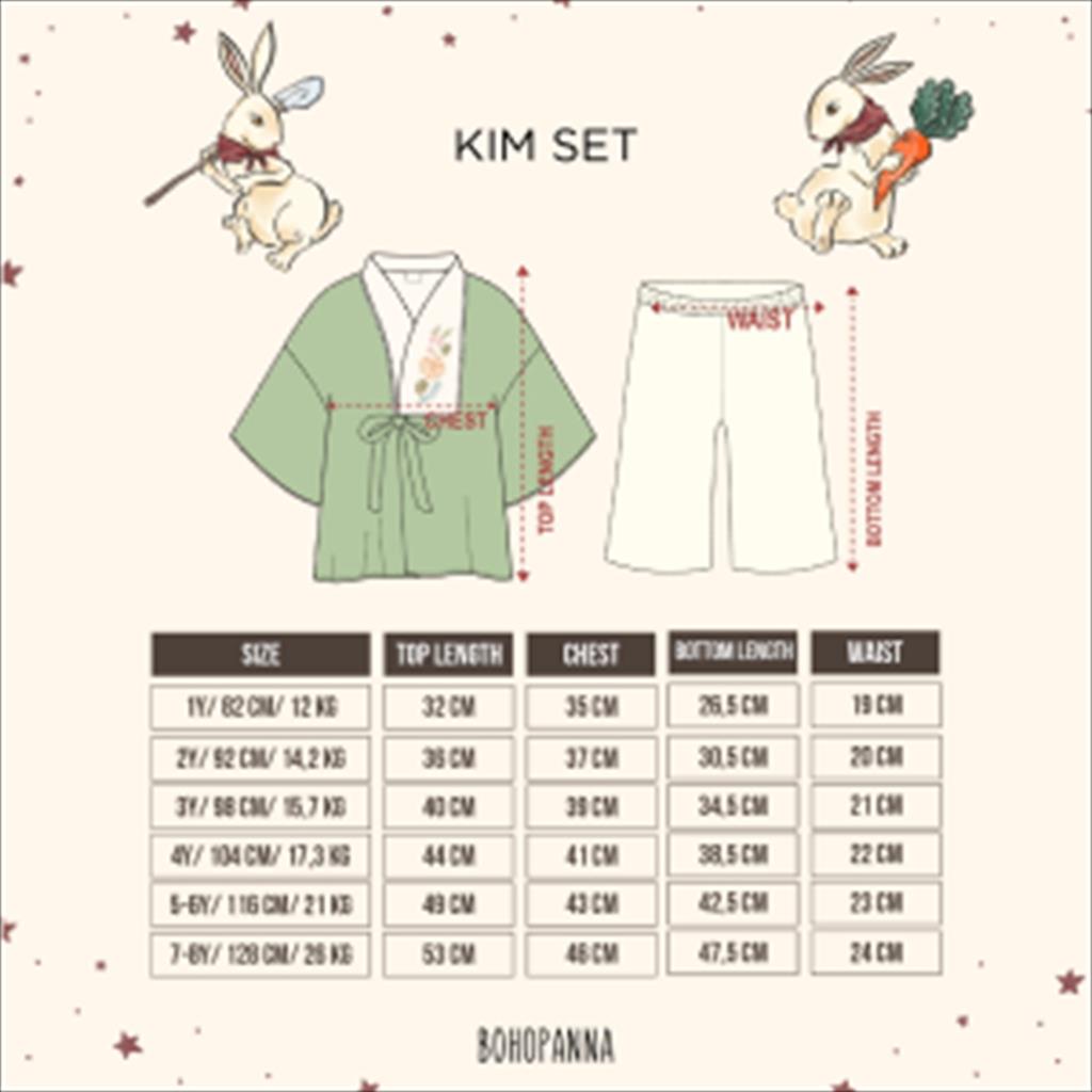 [TOMS] BOHOPANNA (1stel) KIM SET 1-8 Tahun Setelan Kimono Cheongsam Anak Perempuan Girl  CNY Baju Imlek 2023