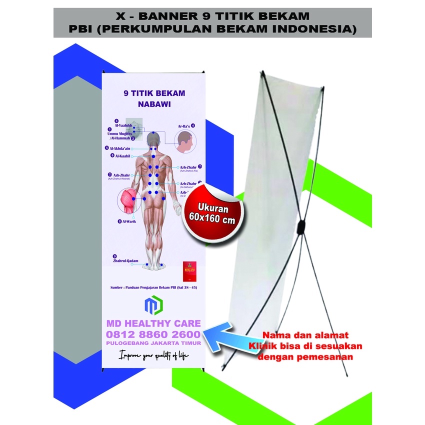 X Banner Poster Bekam 9 Titik Nabawi PBI