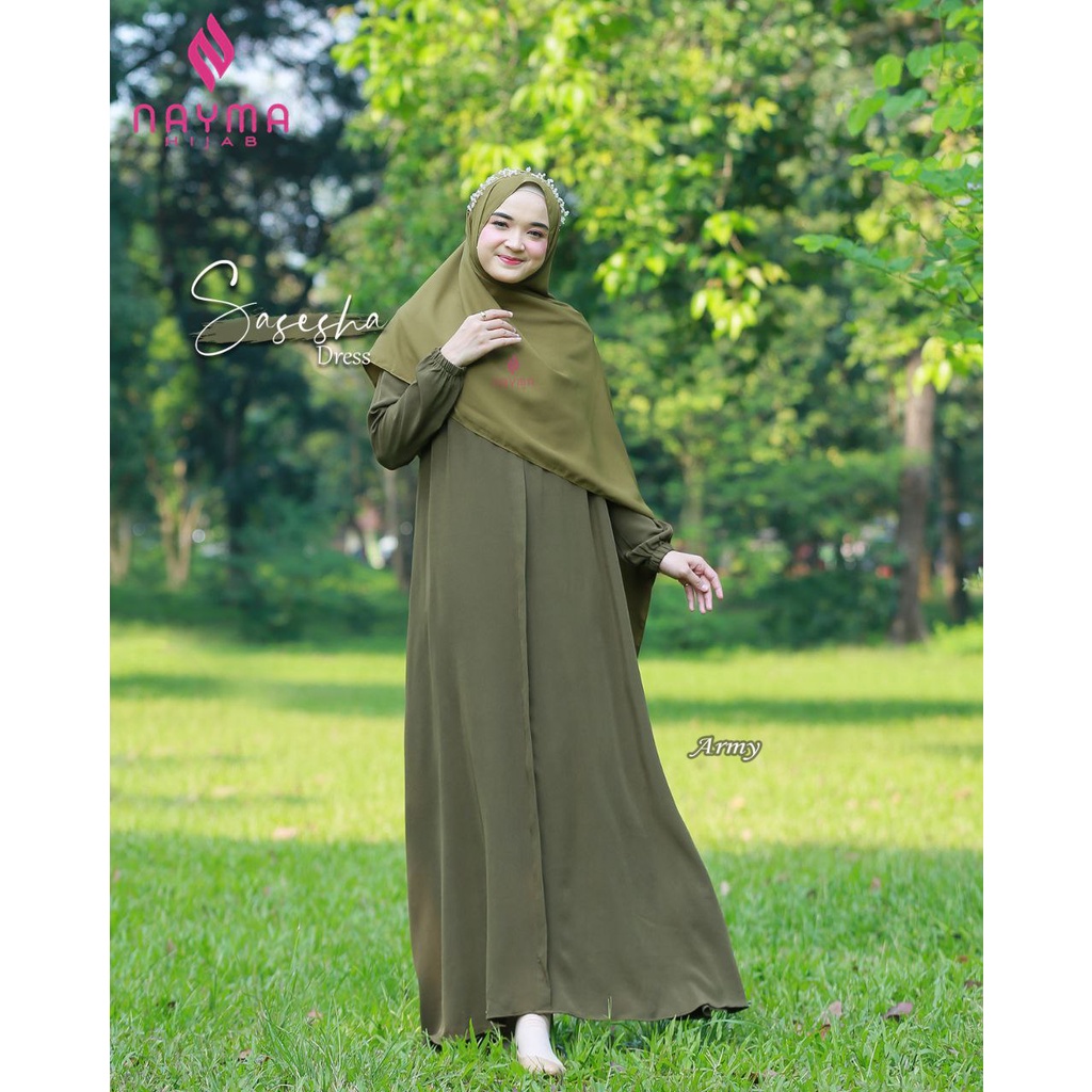 NAYMA HIJAB - SASESHA DRESS GAMIS WANITA TERBARU BAHAN ESHAL ZARA BUSUI FRIENDLY