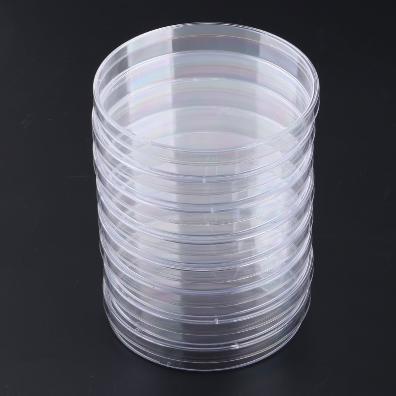 Mary 10Pcs/Pack Piring Petri Plastik 90x15mm Untuk Ragi Bakteri LB Plate