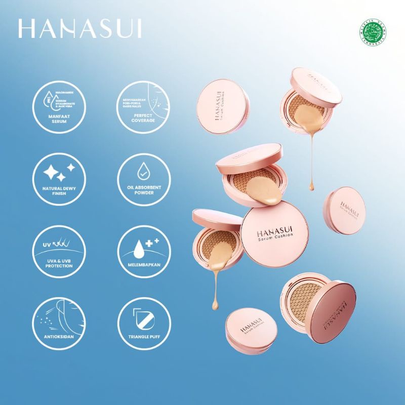 HANASUI SERUM CUSHION / BB CUSHION HANASUI NEW SHADE LENGKAP