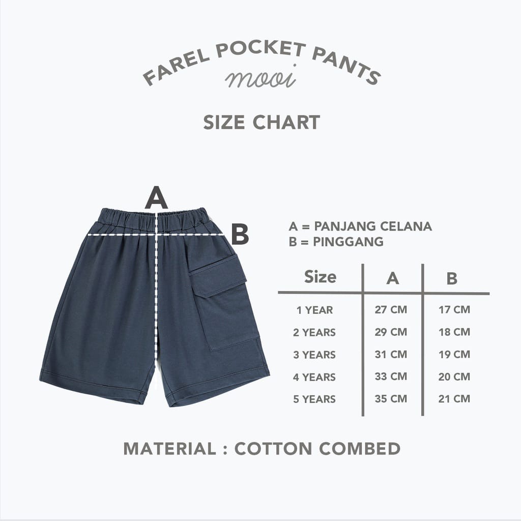 Mooi Celana Pendek Anak Farel Pocket Pants